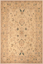 handmade Traditional Kafkaz Tan Green Hand Knotted RECTANGLE 100% WOOL area rug 8 x 10